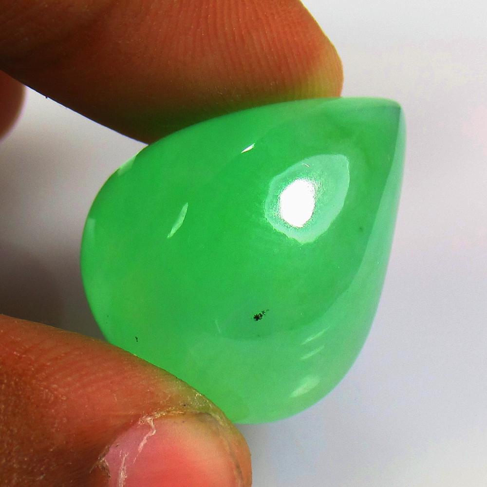 33.38 Ct Natural Chrysoprase Pear Cab (1 of 3)