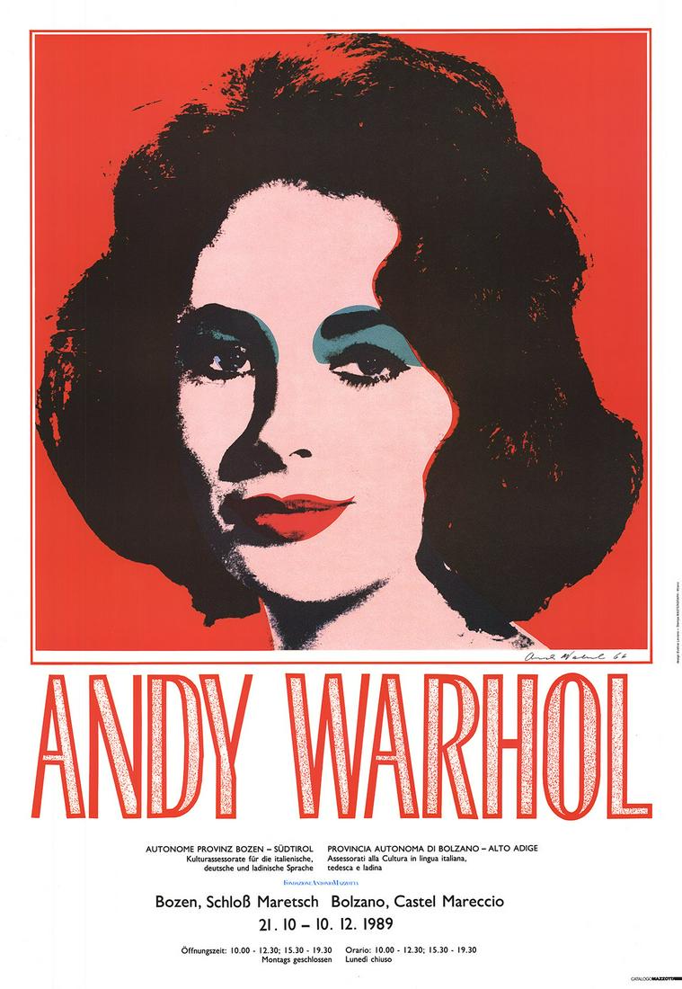 Warhol, Andy: Andy Warhol - Liz Taylor - 1989 Offset: Artist: Warhol, Andy Title: Andy Warhol - Liz Taylor - 1989 Offset Lithograph 38.5" x 26.25" Description: "Liz Taylor" by Andy Warhol, 1989 Unsigned Offset Lithograph. Paper size is 38.5 x 26.25 inche