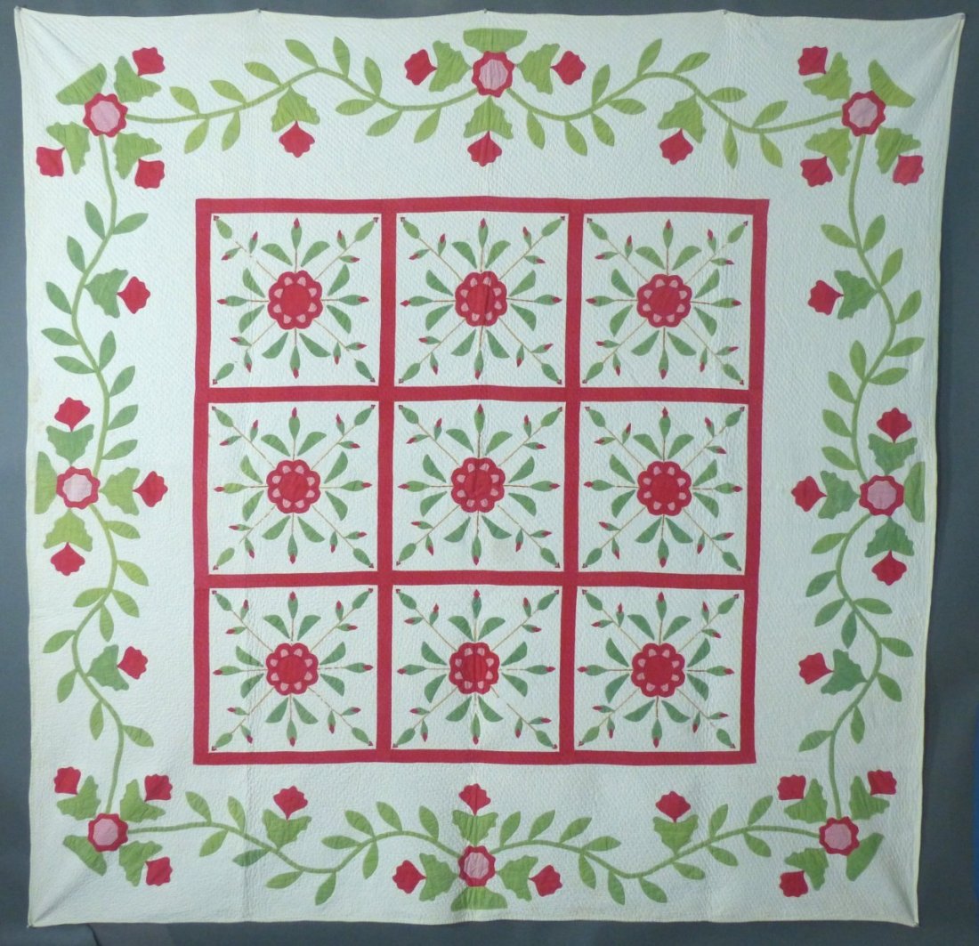 Antique Appliqued "Virginia Rose" Quilt (1 of 10)