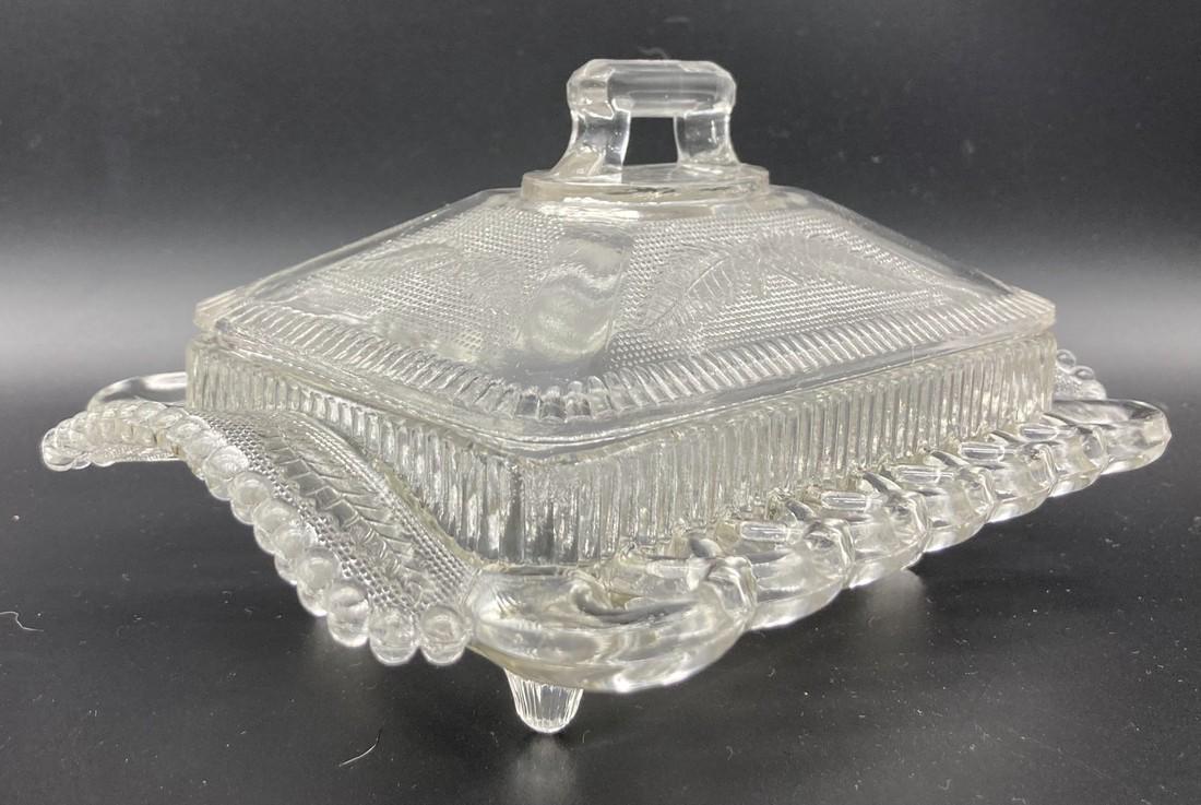 C 1886 EAPG Co-operative Flint Glass Cross Fern Leaves (1 of 9)