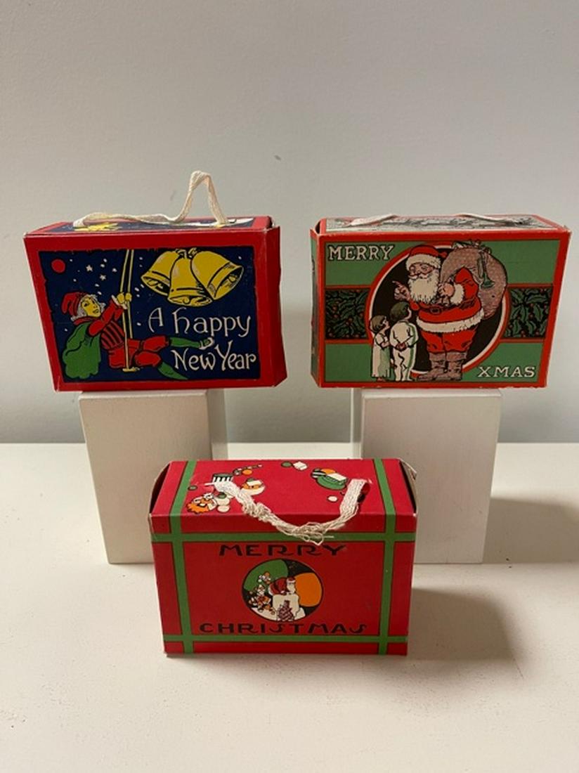 Three Cardboard Christmas Candy Boxes (1 of 1)