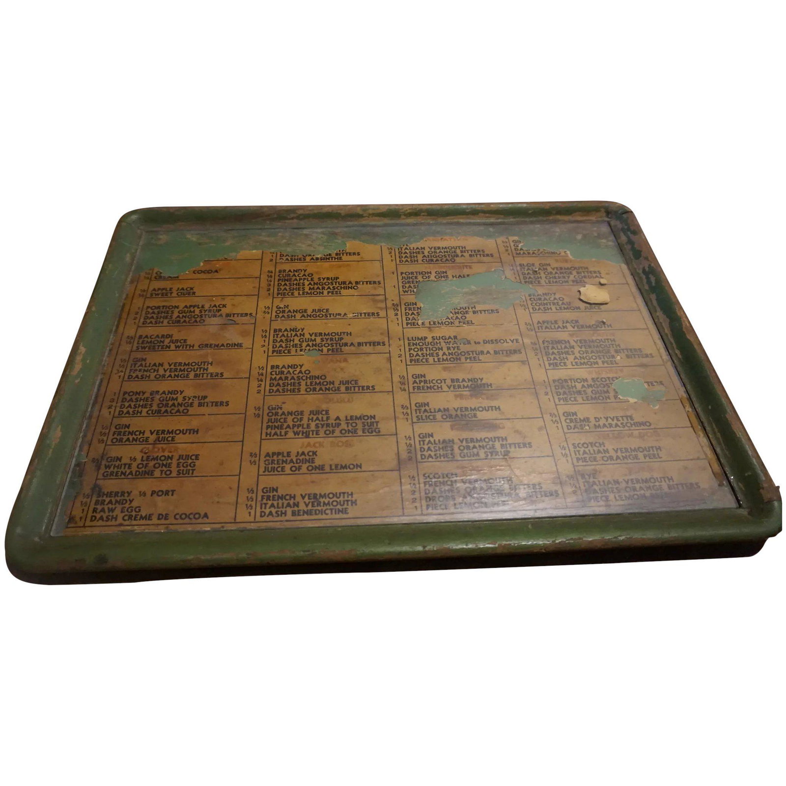 Vintage Wood Bar Tray: Vintage Wood Bar Tray very cool with drink recipes . Shipping: Domestic: Flat-rate of $15.00 to anywhere within the contiguous U.S. International: Foreign shipping rates are determined by destination.
