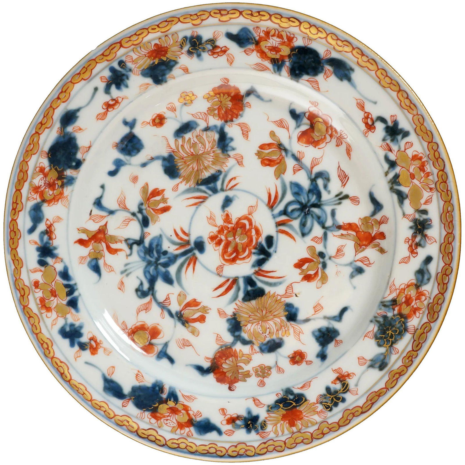 Chinese Imari Kangxi Floral Plate 17th/18th C (1 of 8)