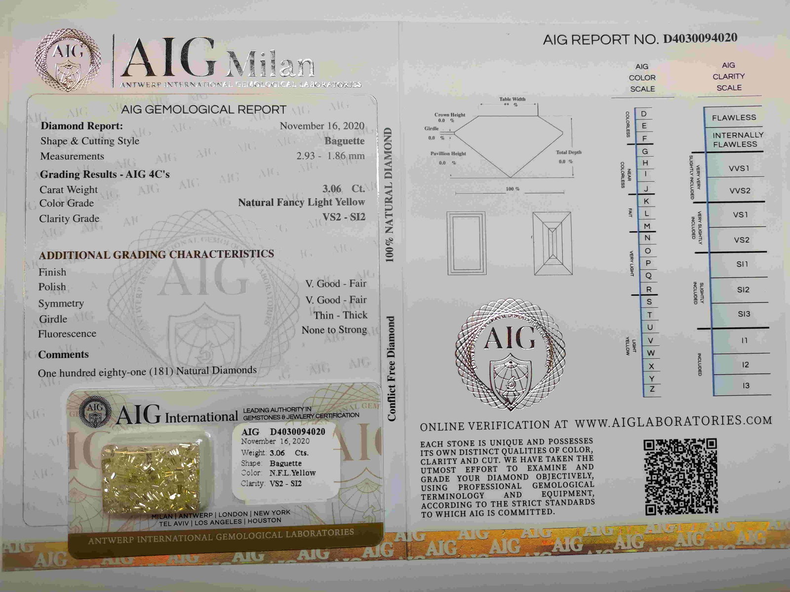 3.06 Carat Natural Fancy Light Yellow Color Natural (1 of 2)