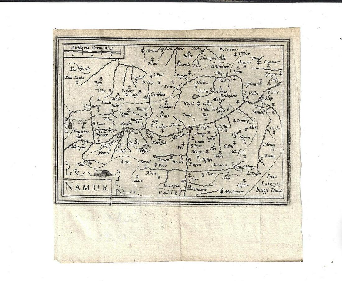 1635 Engraved Map Blaeu of Namur (1 of 1)