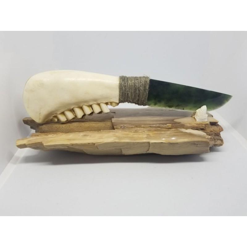Exclusive collection knife natural jade ram jaw natural (1 of 10)