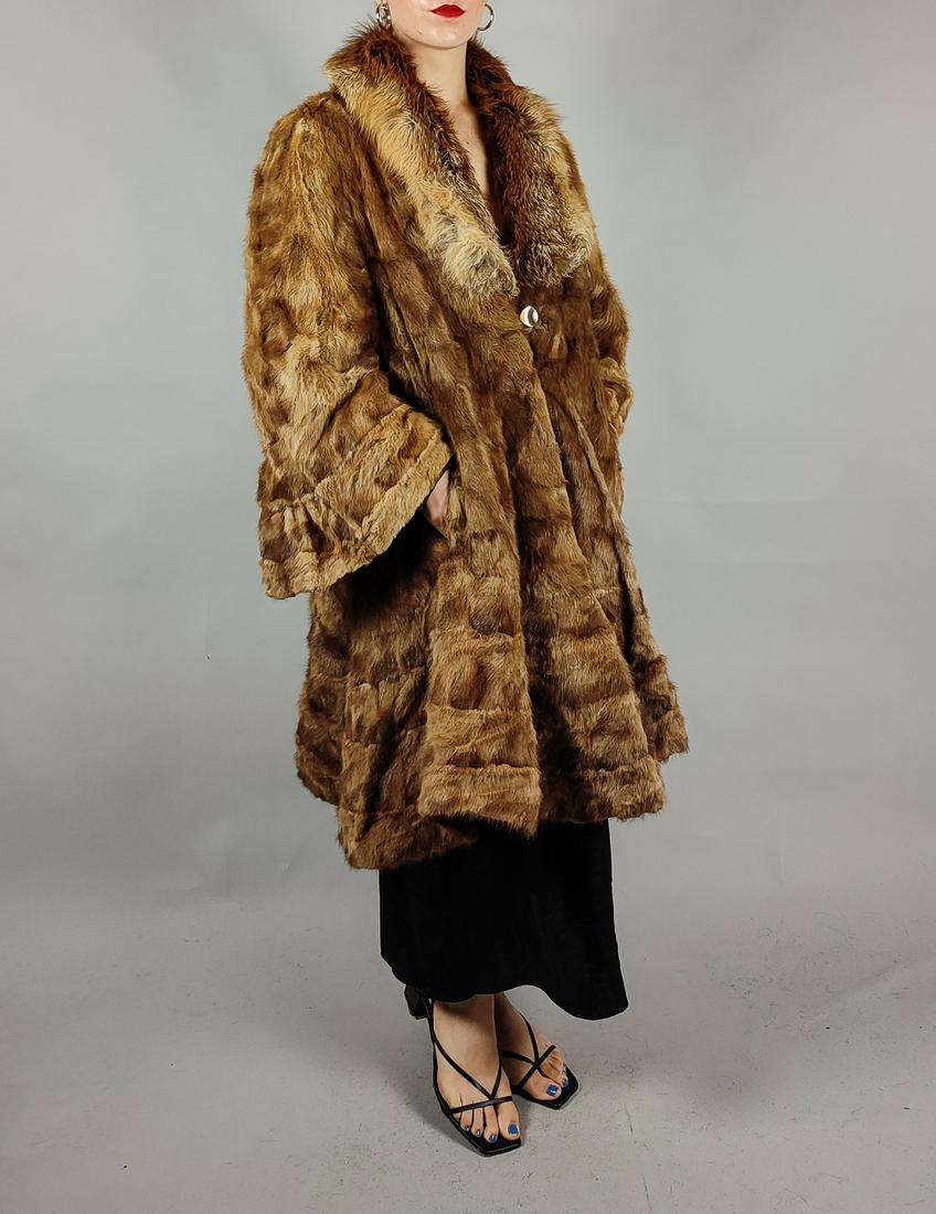 MINK FUR COAT RED FOX COLLAR (1 of 7)
