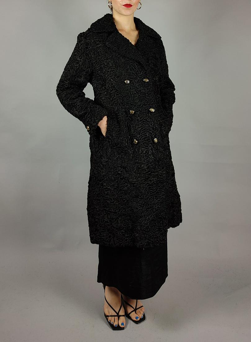 BLACK PERSIAN LAMB FUR COAT (1 of 7)