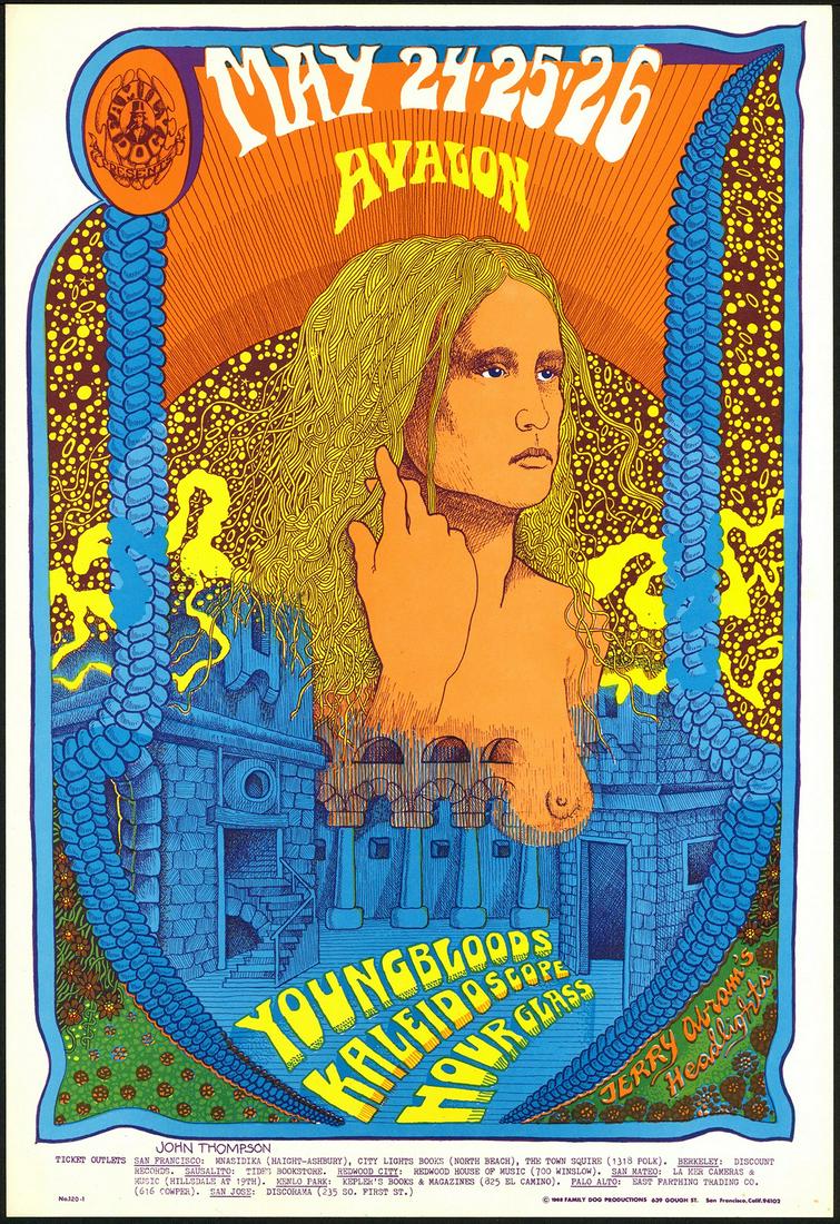 "The Girl with Spaghetti Hair" Original FD-120 Poster: No Reserve! Title: "The Girl with Spaghetti Hair" Original FD-120 Poster Artist: John Thompson Printing Date: 1968 Medium: Lithograph Size/Format: 13 5/8″ x 20″ Publisher: Family Dog Serie