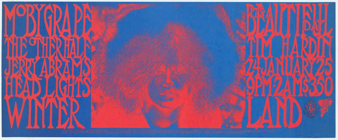 Family Dog Winterland Poster: No Reserve! Title: Family Dog Winterland Poster Artist: San Andreas Fault Printing Date: 1969 Medium: Lithograph Size/Format: 11" x 27" Publisher: Family Dog Series:Family Dog Additional Information: 