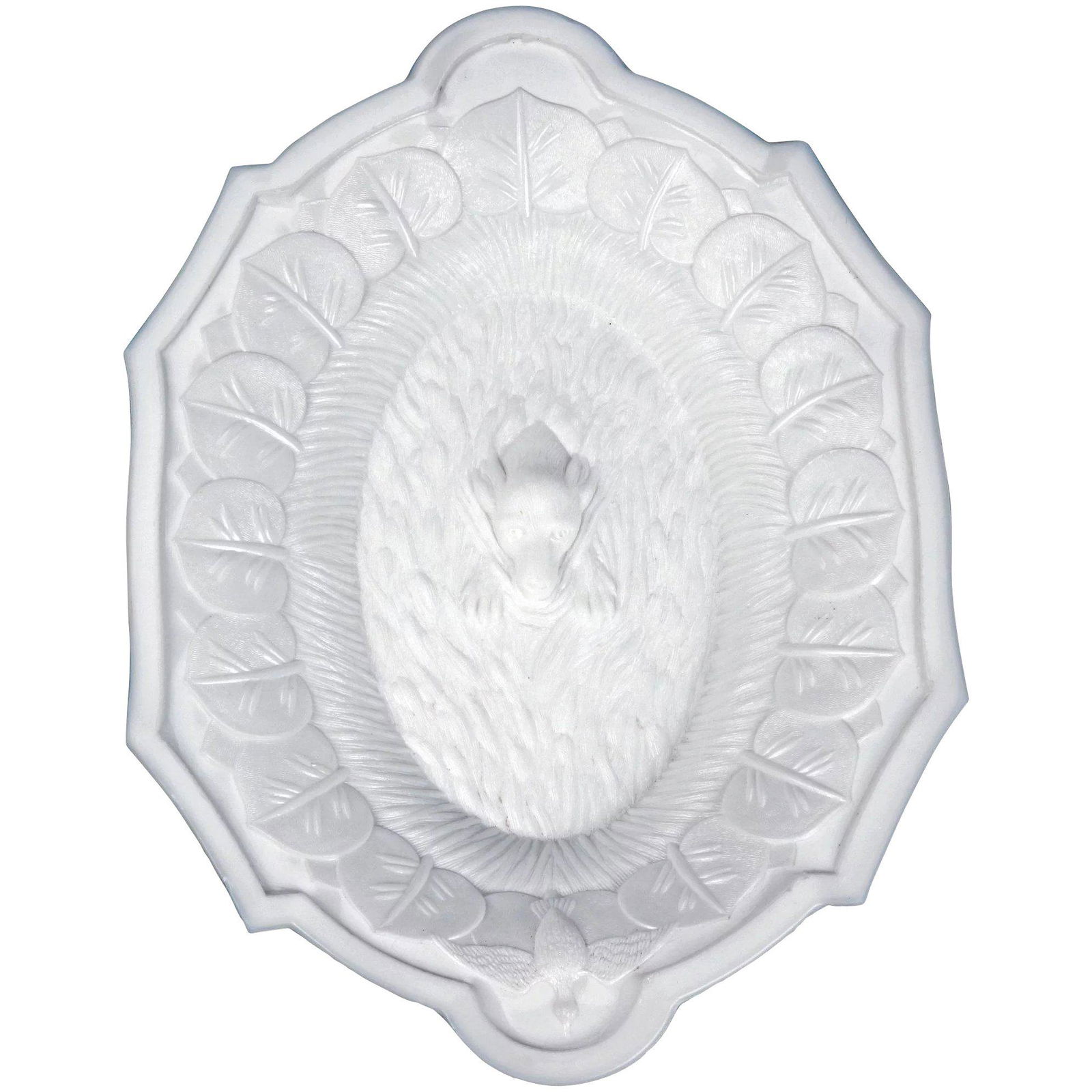 19th C EAPG Milk Glass Platter Retriever Dog in a Pond (1 of 4)