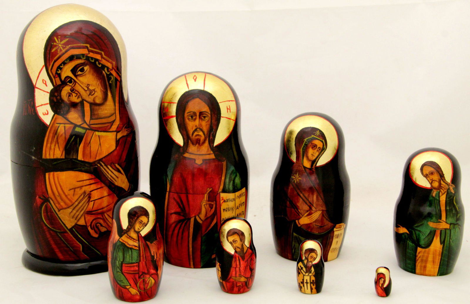 Matreshka: Dimensions 11 × 22 cm Matreshka with Icons. Traditional russian wooden nesting doll. Handmade and handpainted, 8 pcs. Reserve: $260.00 Shipping: Domestic: Flat-rate of $50.00 to anywhere within t