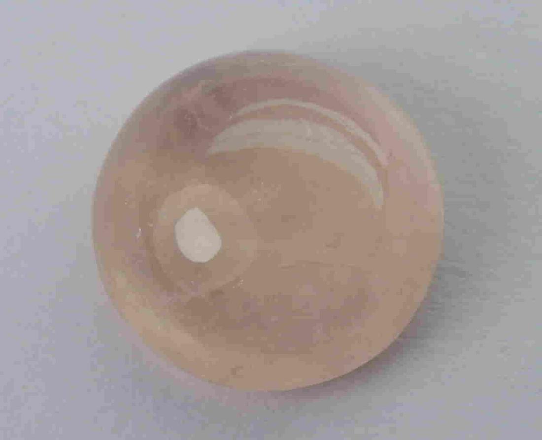 2.66 Natural Morganite: No Reserve! Title: 2.66 Natural Morganite Additional Information: Gemstone : Natural Morganite Shape and cut : Round cabochan Weight : 3.66 Carats Measurements : 10x10 mm Color : Peach Transprancy : T