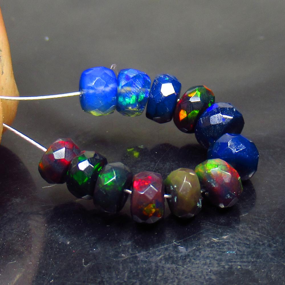 5.15 Ctw Natural 12 Drilled Faceted Black Opal Beads: No Reserve! Title: 5.15 Ctw Natural 12 Drilled Faceted Black Opal Beads Stone Clarity: Translucent Gemstones: Faceted Black Opal Beads Carat Weights: 5.15 Size/Dimensions: 4.50 - 5.30 mm / 12 Pcs Addi