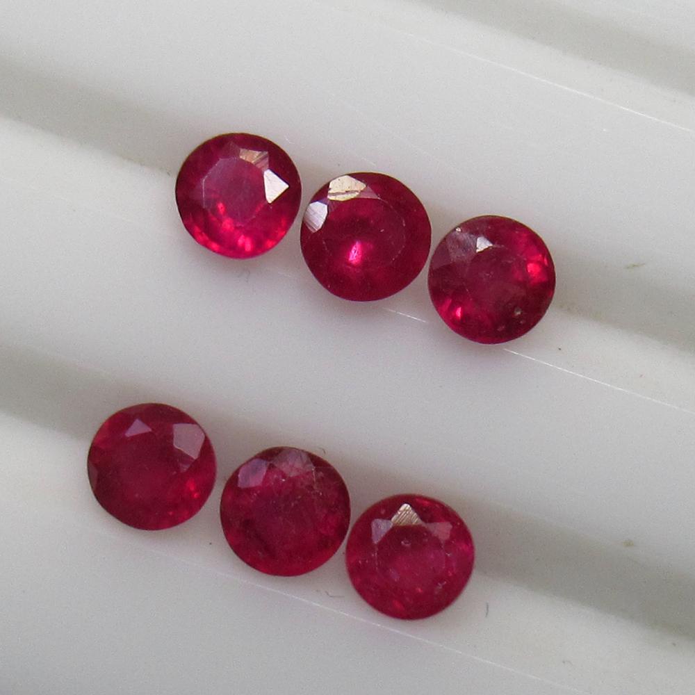 2.02 Ctw Natural 6 Mozambique Red Ruby Jewellery Set (1 of 3)