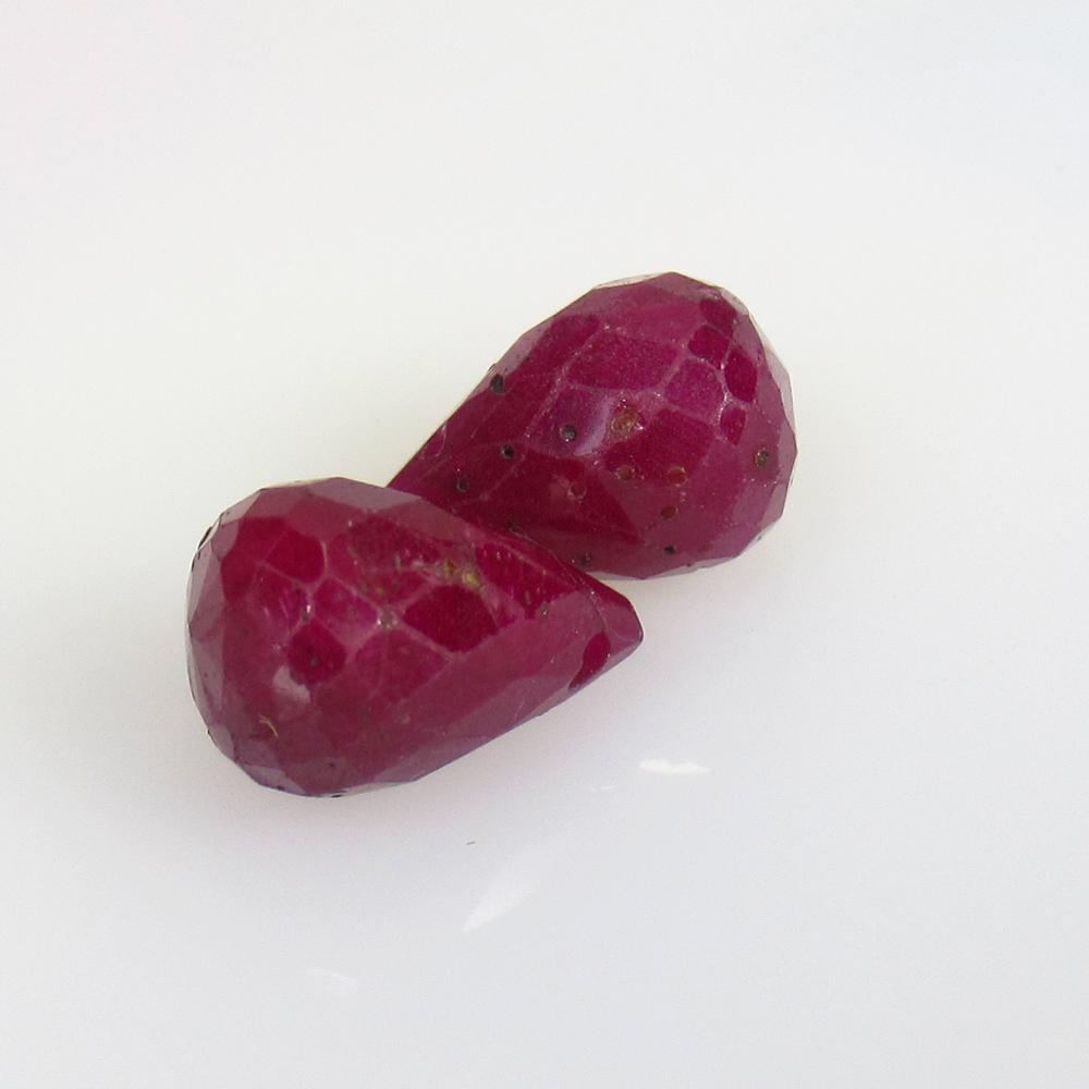 10.14 Ctw Natural 2 Mozambique Red Ruby Pear Drop Beads (1 of 2)