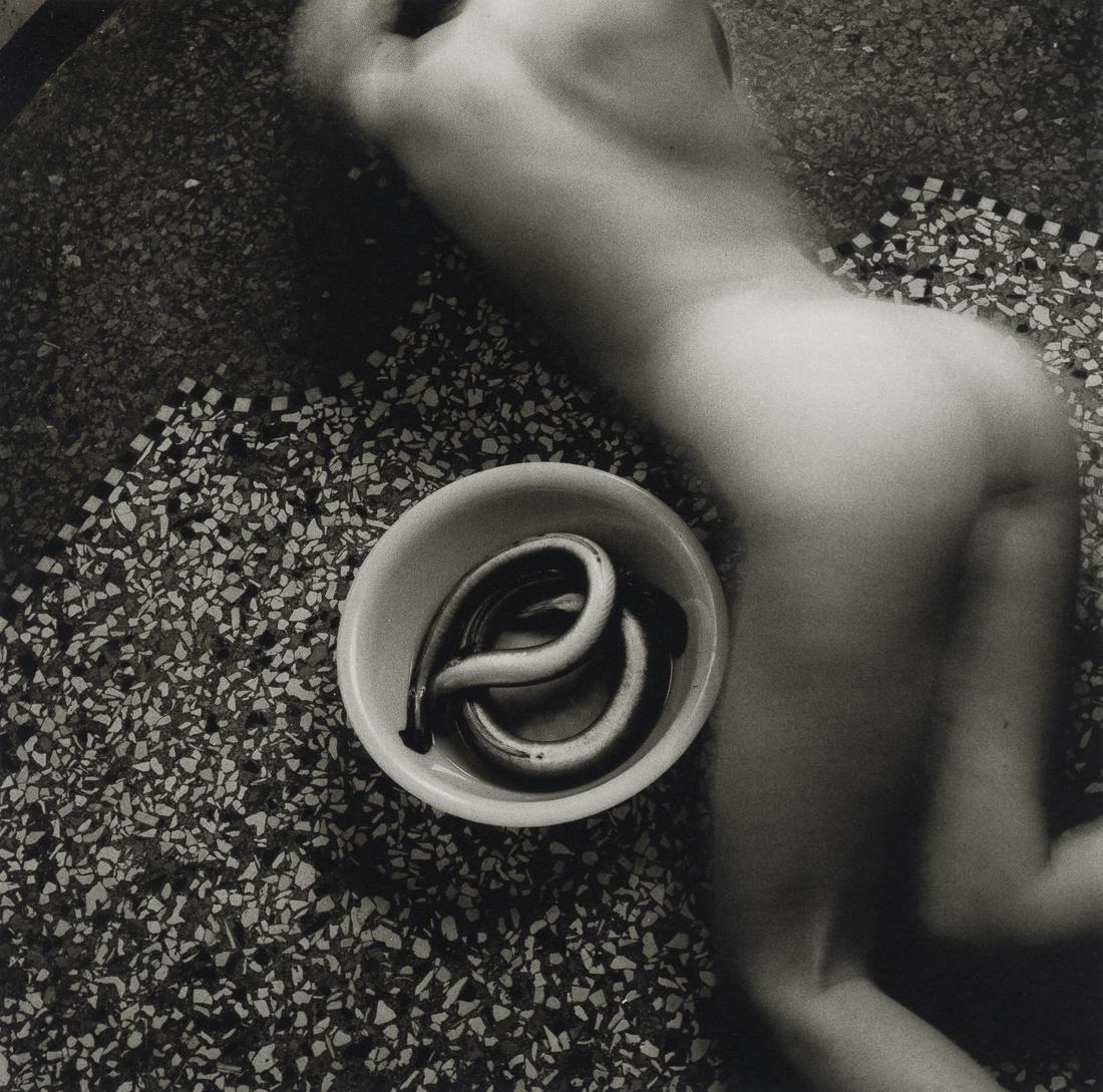 FRANCESCA WOODMAN - Eel Series, Roma, May 1977-1978: Artist: Francesca Woodman Title: Eel Series, Roma, May 1977-August 1978 Medium: Photogravure, 1998, France Dimensions: 7.1x7.05" Description: Heat Wax Mounted on 8.5x11" Conservation Board Artist Bio: