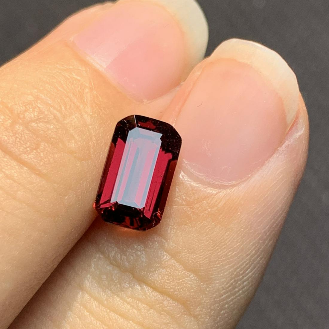 Garnet, 2.13 Cts Natural Red Color & Emerald Cut (1 of 5)
