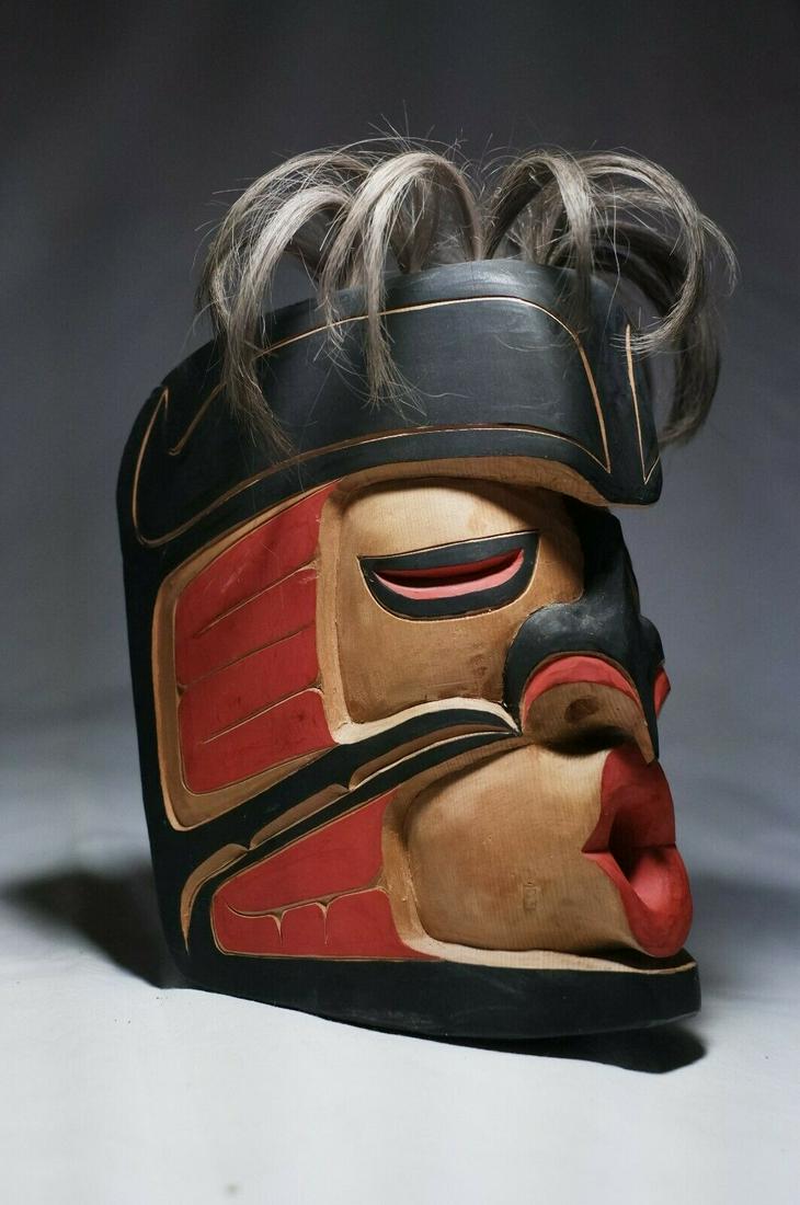 Kwakiutl Mask Oscar Ozzie Matilpi 木製 マスク PACIFIC NORTHWEST CEDAR SISIUTL MASK SIGNED OSCAR OZZIE