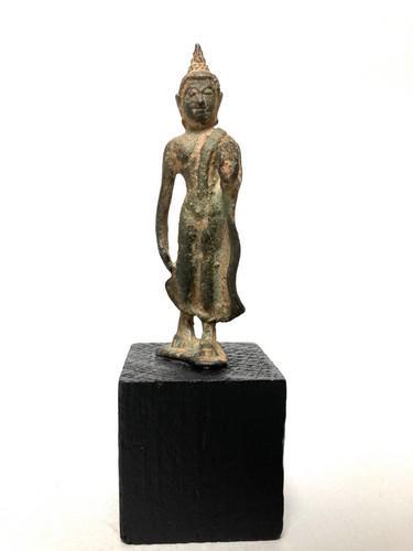 Walking buddha - Bronze - Thailand - 18th century (1 of 14)