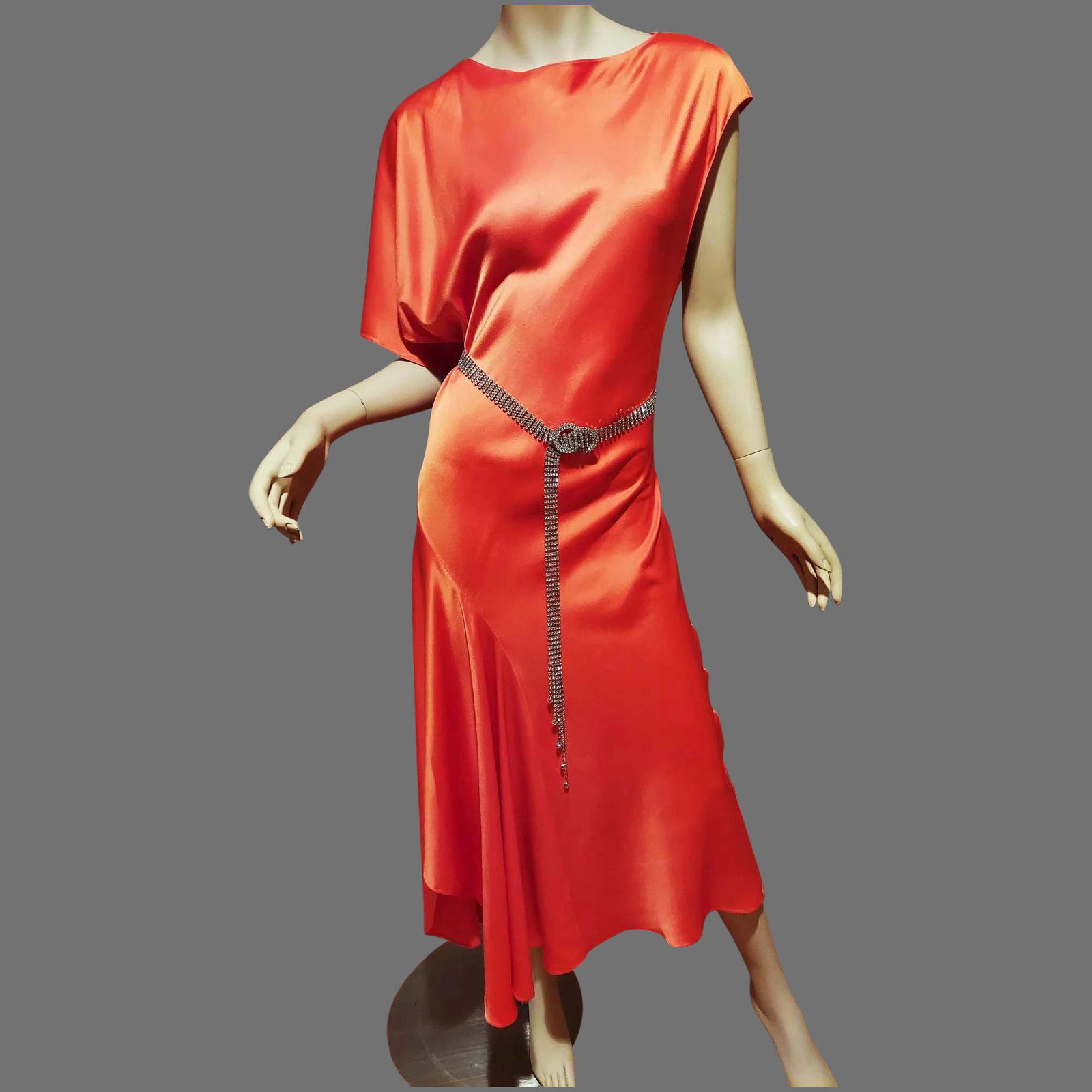 Vtg Thierry Mugler Red Carpet Draped orange dress high (1 of 8)