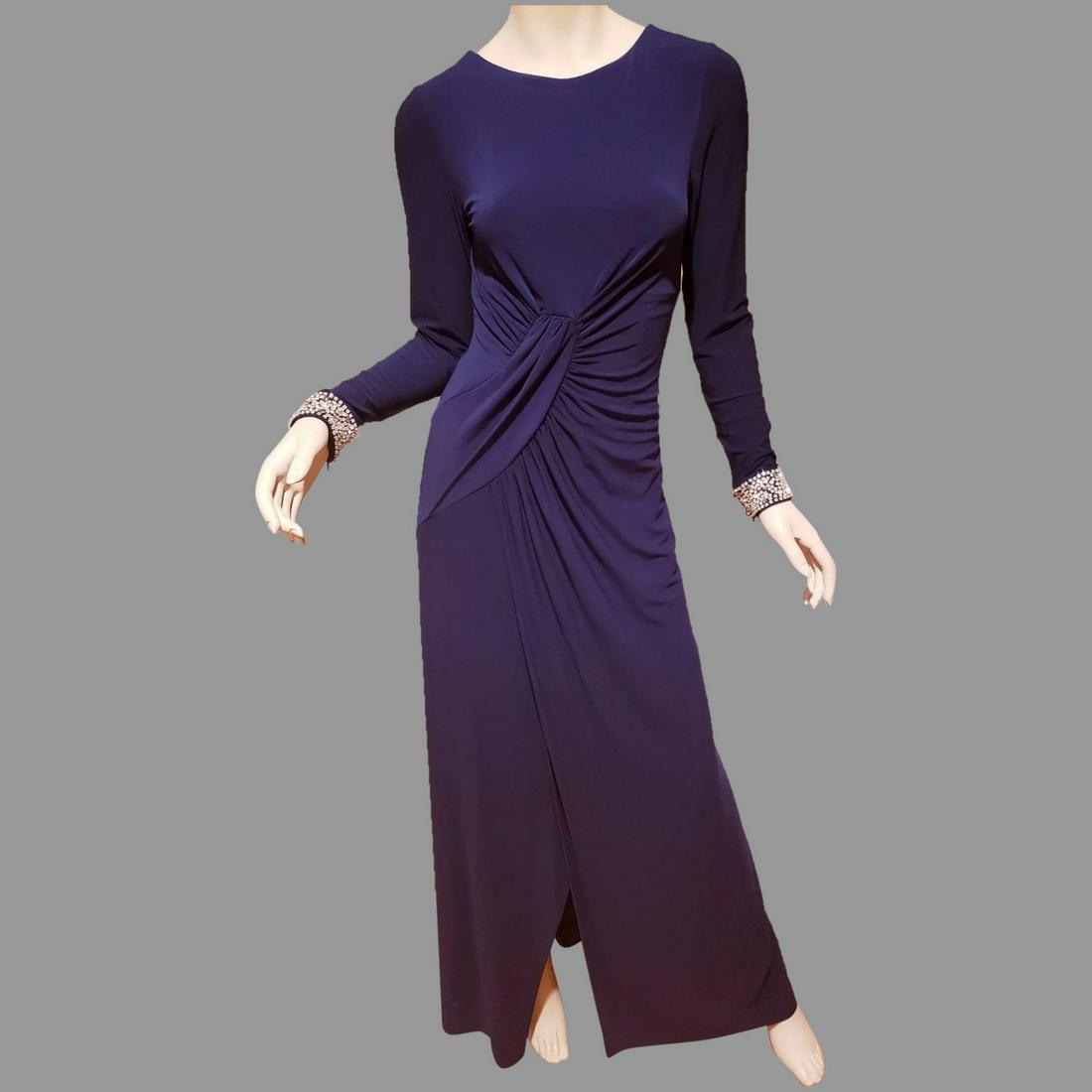 Vtg Vince Camuto draped embellished maxi fluid dress (1 of 6)