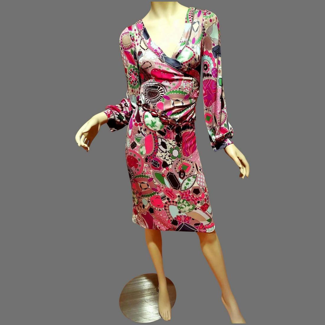 Vtg Missoni Italy Orange Label Silk Illusion Faux wrap (1 of 7)