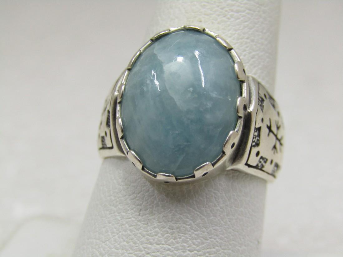 Vintage Carolyn Pollack Variscite Storyteller Ring, Sz. (1 of 6)