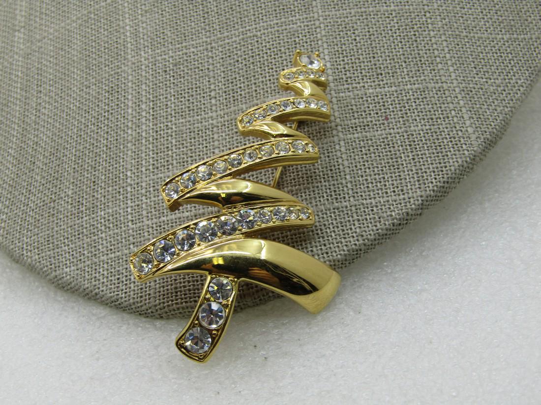 Vintage Monet Rhinestone Christmas Tree Brooch, 1980's (1 of 5)