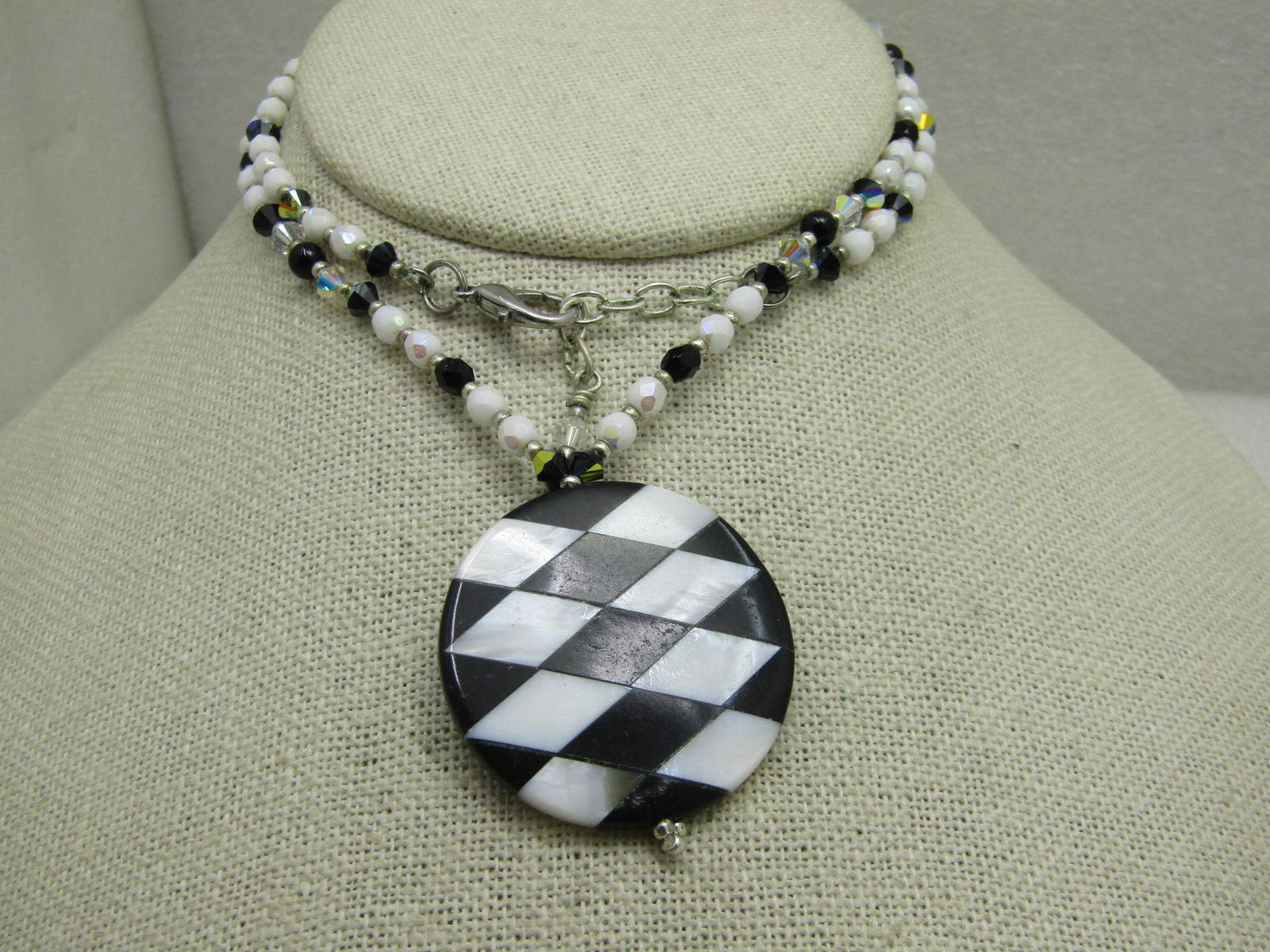 Vintage Mother-of-Pearl & Black Onyx Inlaid Mosaic (1 of 5)