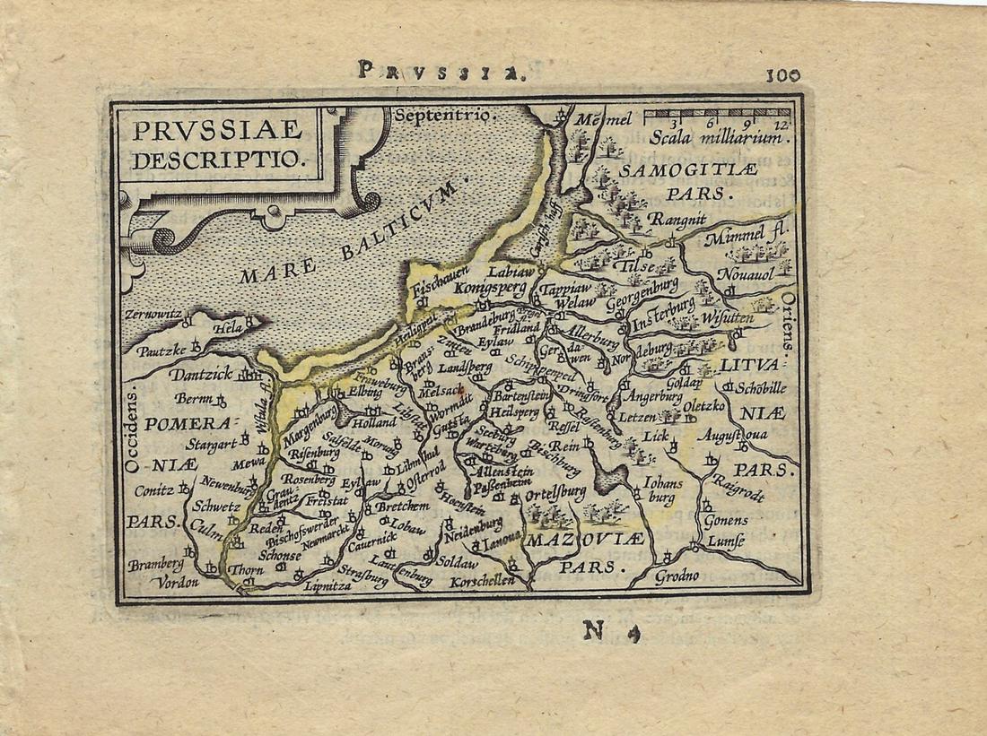 1602 Ortelius Map of Northern Poland -- Prussiae (1 of 1)