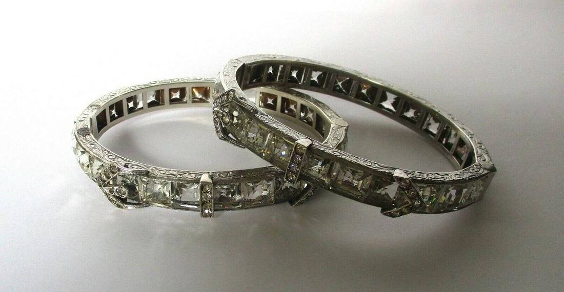 Pair of Rare Matching Vintage Art-Deco Sterling & Paste (1 of 12)