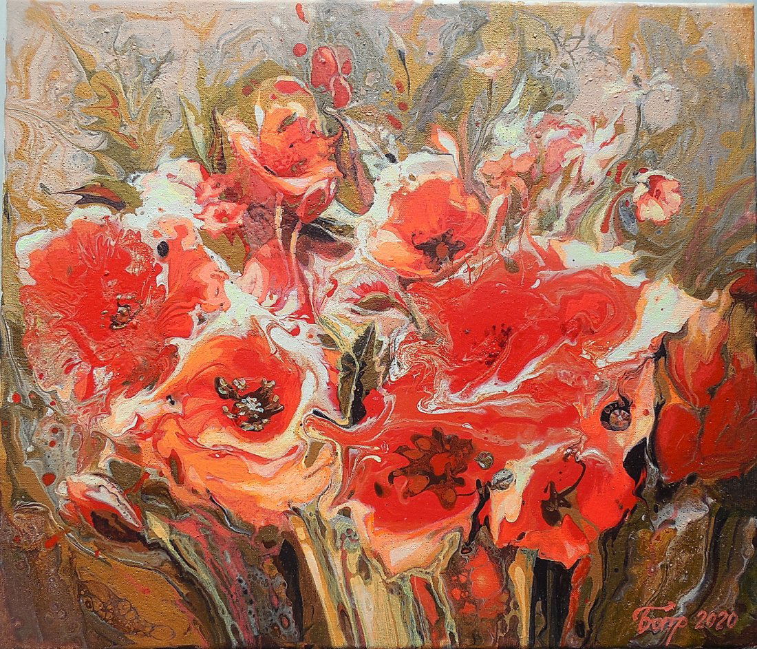 Oil painting Puppies fire Petrakov Volodymyr (1 of 7)