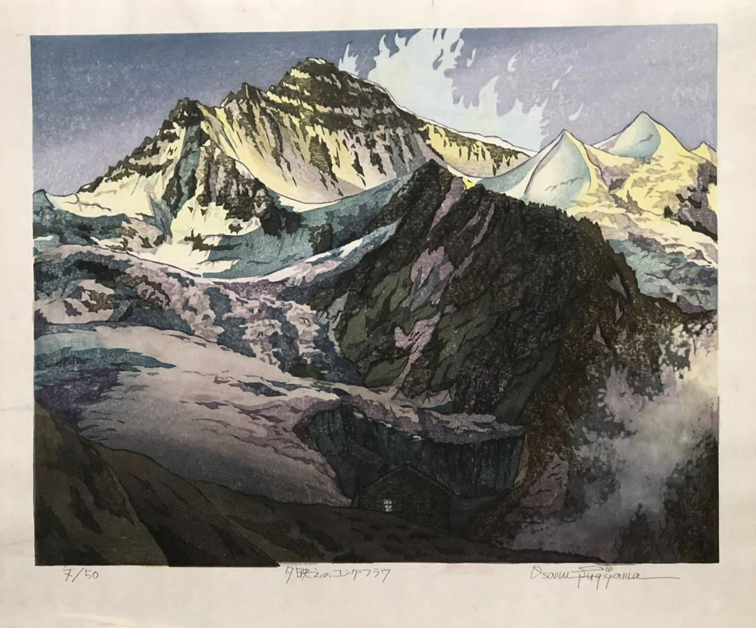 Osamu Sugiyama (B. 1946) : Mt Jungfrau At Evening Glow (1 of 1)