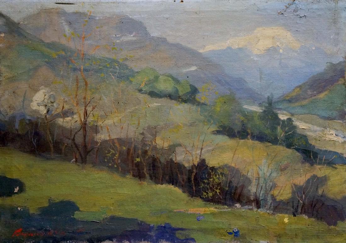 Oil painting Mountain landscape Gantman Moisey (1 of 8)