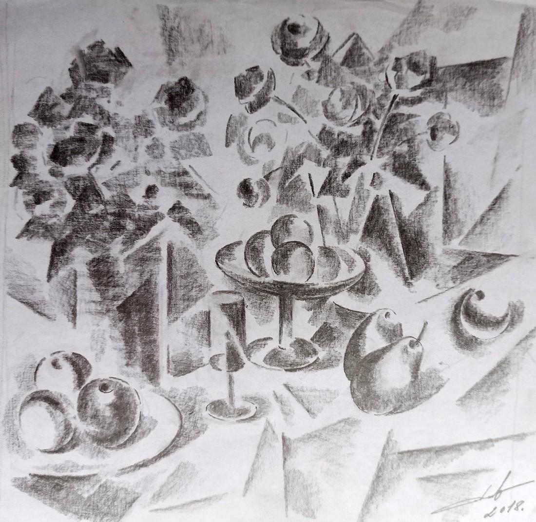 Abstract pencil painting Forest landscape Peter Tovpev (1 of 4)