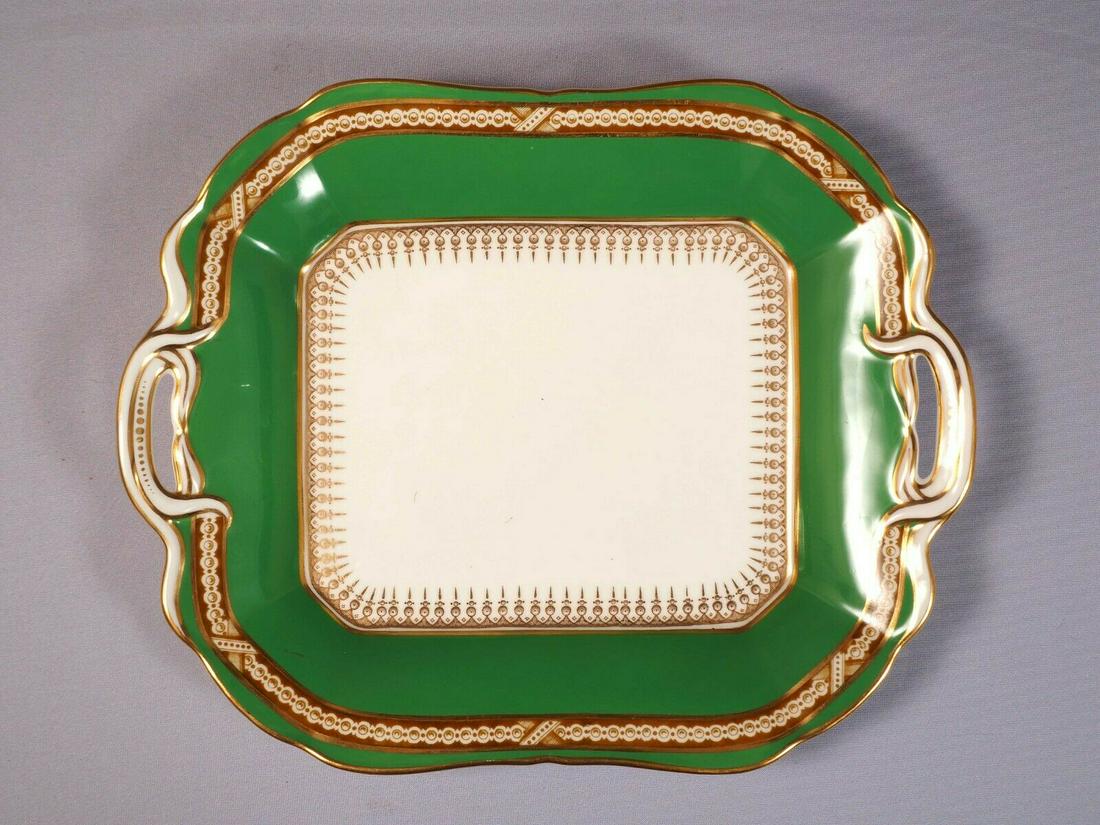 Copeland Spode Bradford Handled Platter Tray Dish Green (1 of 10)