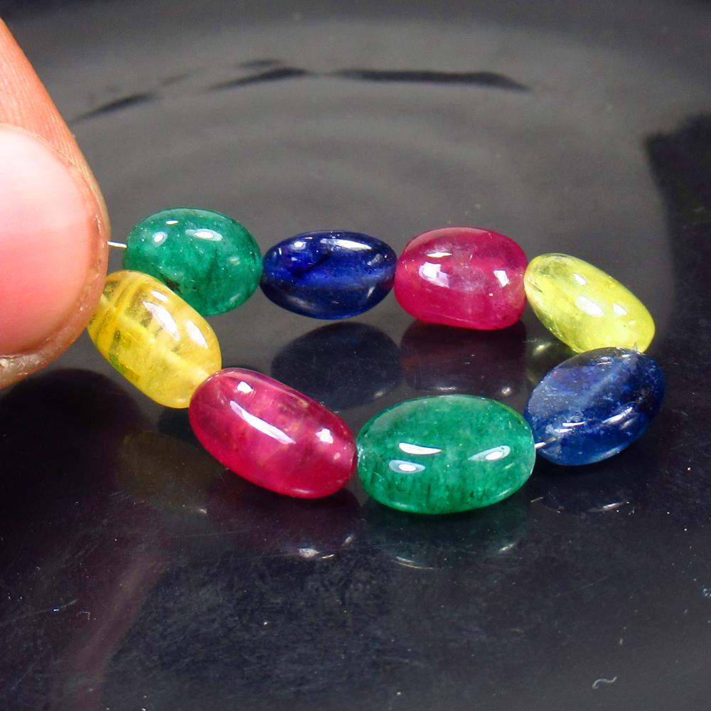 36.10 Ct Natural 8 Emerald, Ruby, Sapphire Beads (1 of 2)