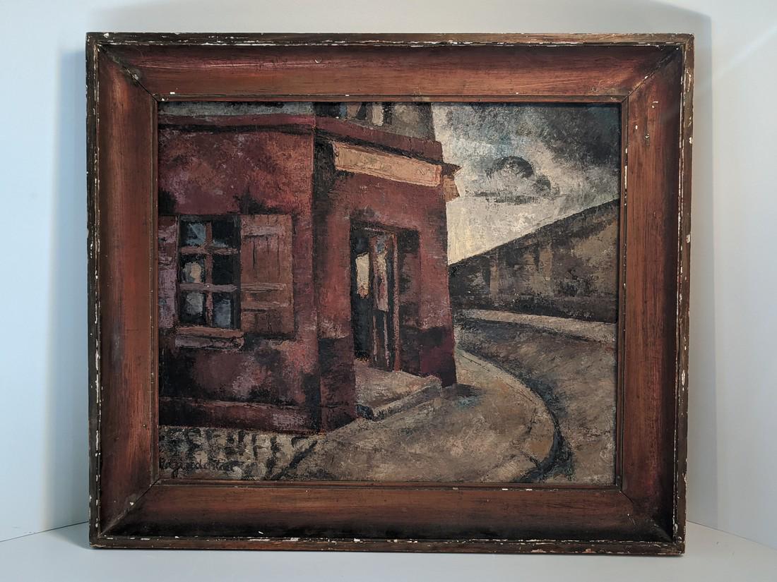 Roger Van Gindertael "Le Bistrot" Oil on Canvas (1 of 13)