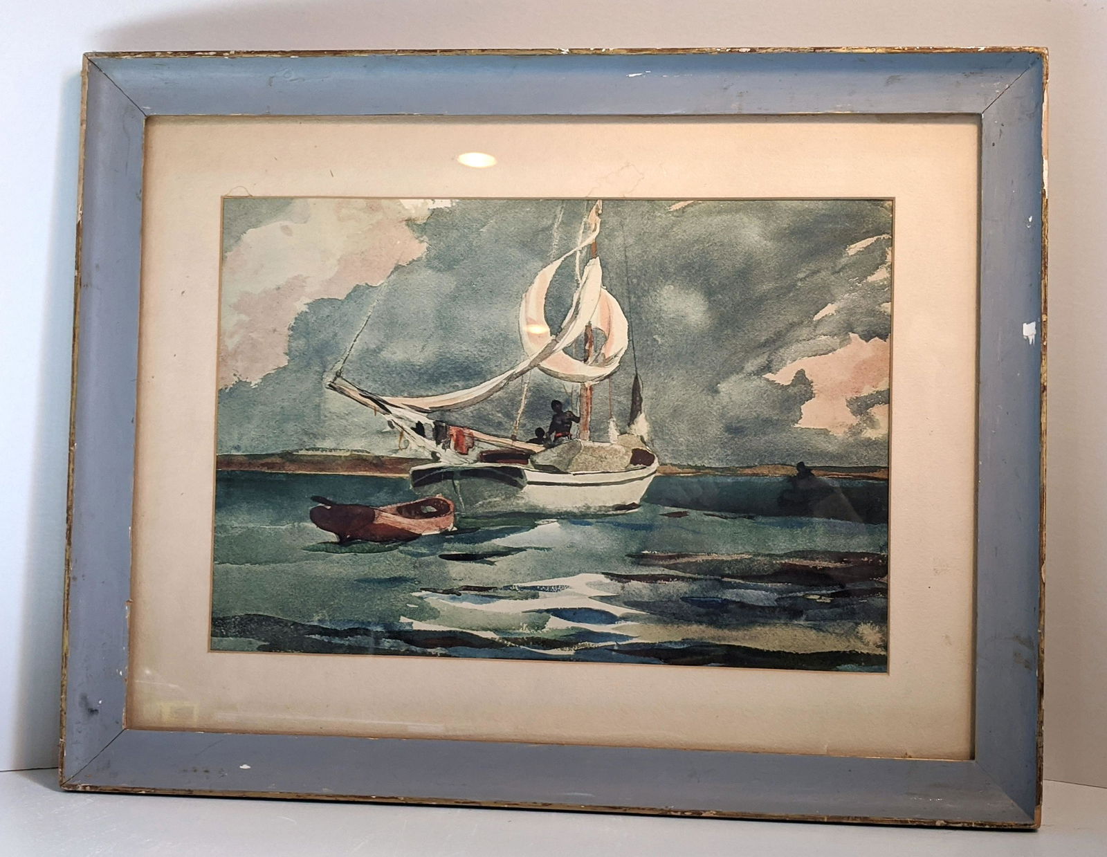 Black Sailors Seascape Watercolor Painting (1 of 7)