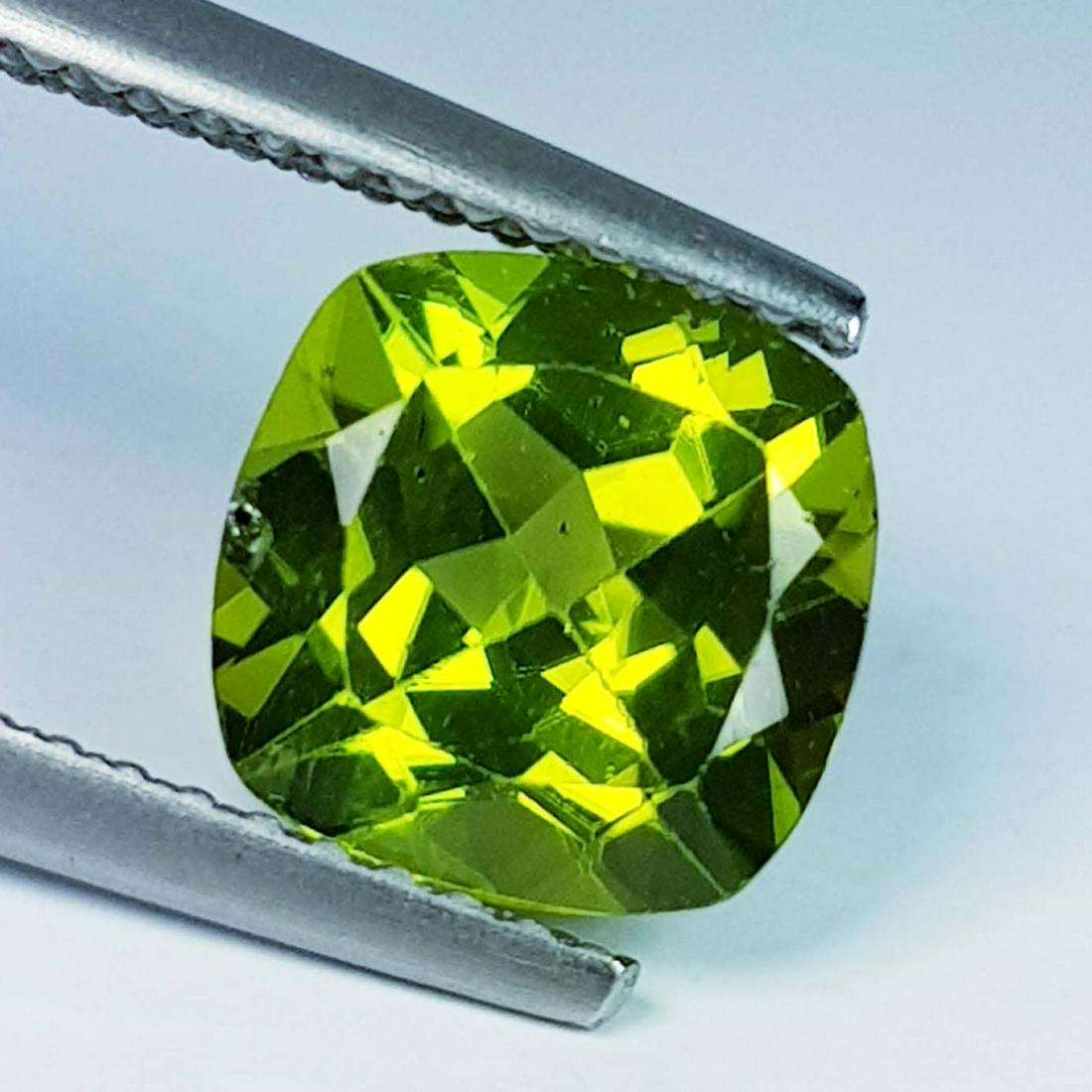 2.42 Ct Natural Peridot Cushion Cut (1 of 3)