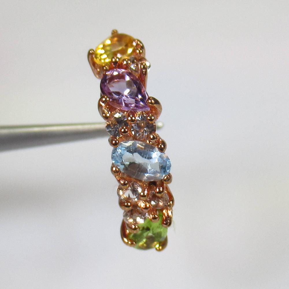 2.05 g 925 Sealed Silver Natural Multistone Ring (1 of 3)