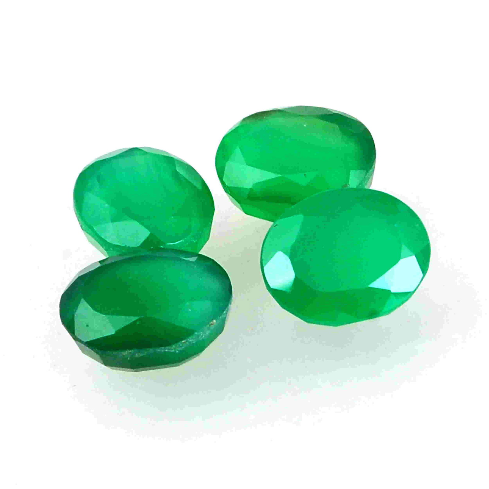 16.3 Ct Green Color Oval Onyx Loose Gemstone 4 Pieces (1 of 3)