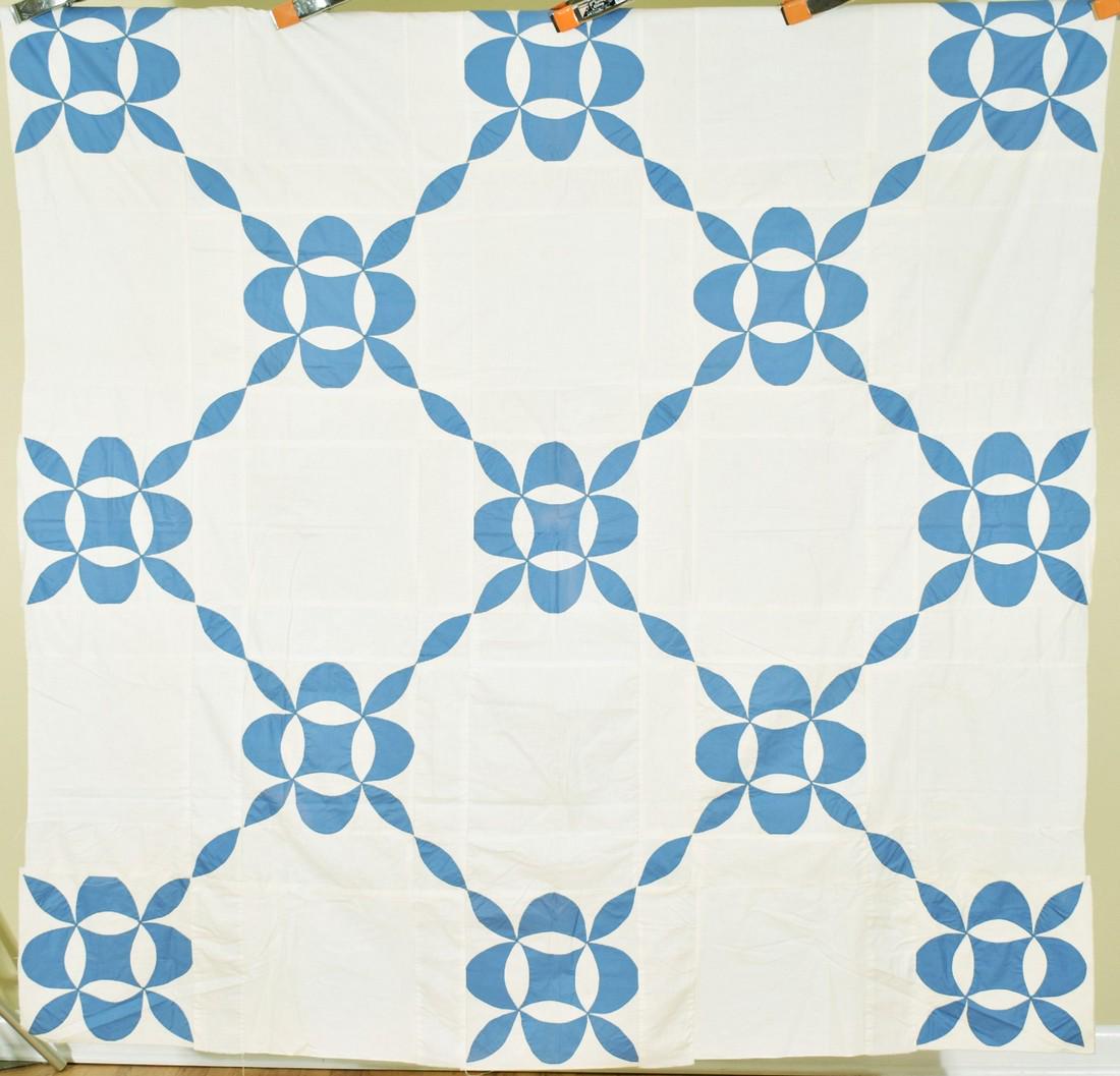 30's Blue & White Virginia Reel Quilt Top (1 of 6)