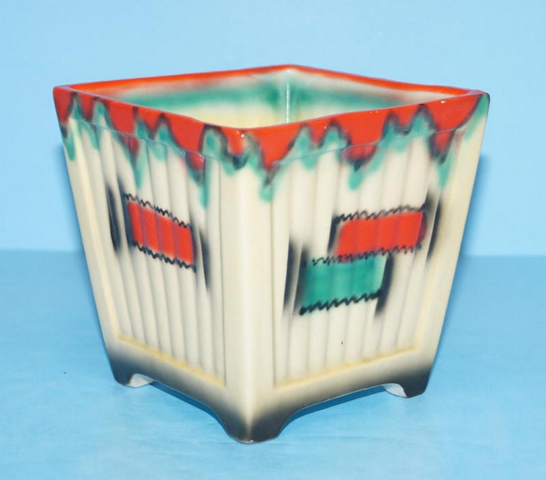 Antique Airbrush Art Pottery Czech Vase (1 of 5)