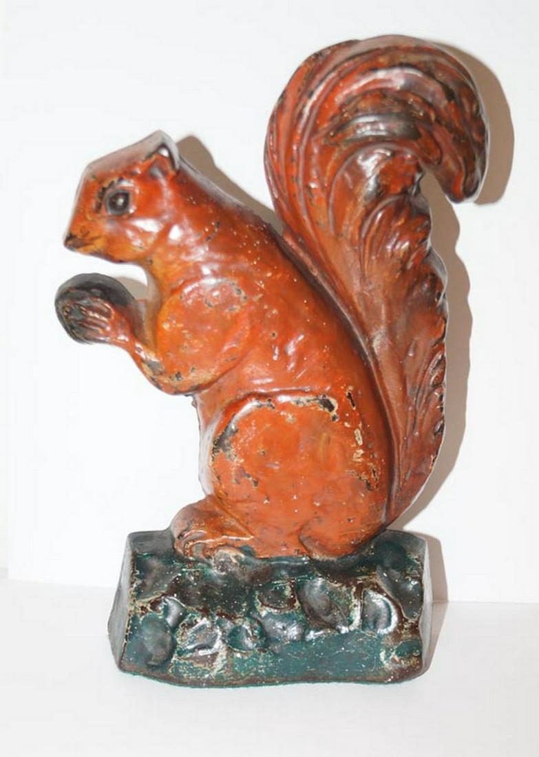 Antique Squirrel w/ Nut Cast Iron Doorstop (1 of 6)