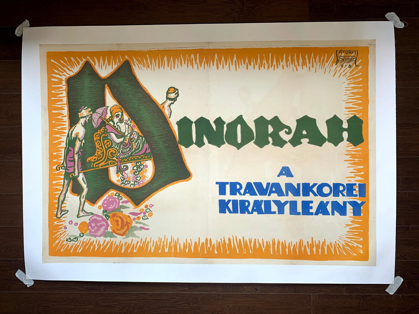 Dinorah - Art by Lipot Satori (1917) 25" x 37.25": Dinorah - Art by Lipot Satori (1917) 25" x 37.25" Hungarian Silent Movie Poster LB Condition: EXC Reserve: $260.00 Shipping: Domestic: Flat-rate of $22.00 to anywhere within the contiguous U.S. Intern
