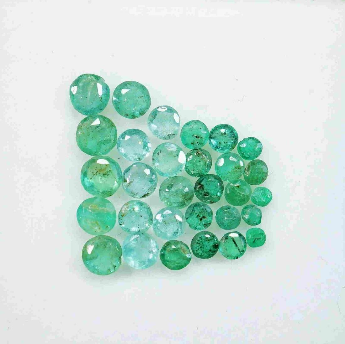 Lot of 30 Natural Round Cut Emeralds (1 of 3)