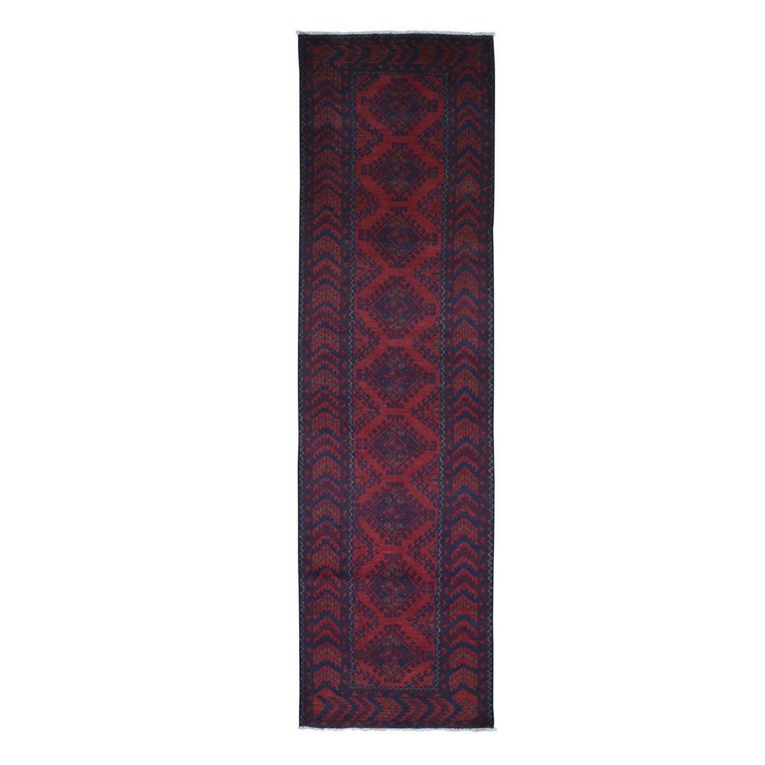 Deep and Saturated Red Geometric Afghan Andkhoy Runner (1 of 8)