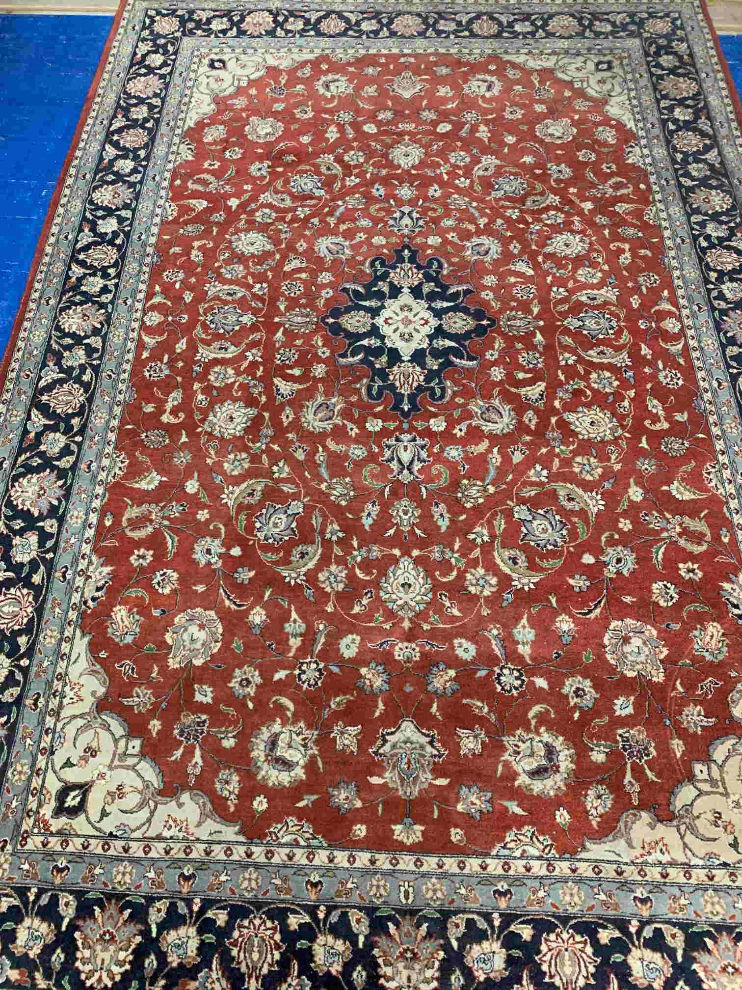 Hand Knotted Indo Tabriz Rug 6x10 ft (1 of 10)